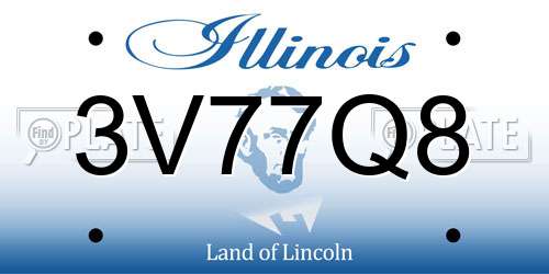 3V77Q8 Illinois License Plate