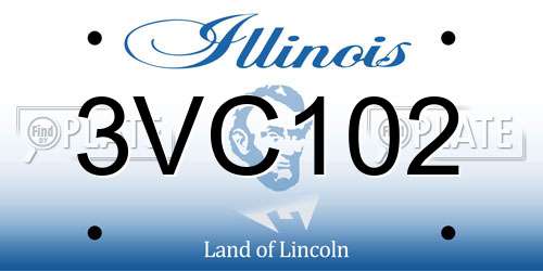 3VC102 Illinois License Plate