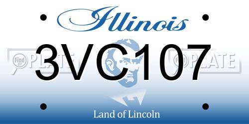 3VC107 Illinois License Plate