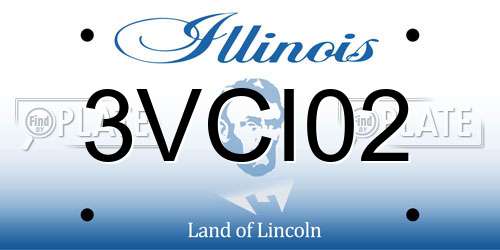 3VCI02 Illinois License Plate