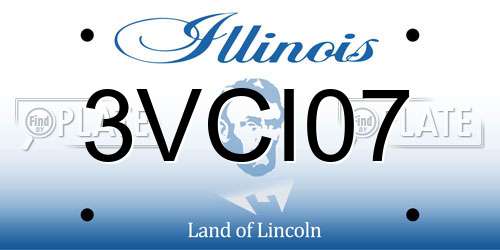 3VCI07 Illinois License Plate