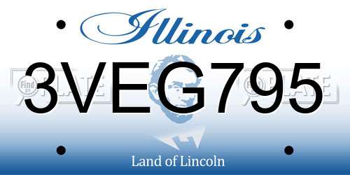 3VEG795 Illinois License Plate