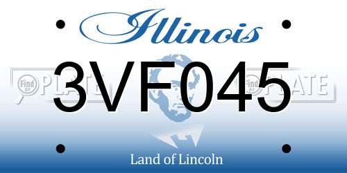 3VF045 Illinois License Plate