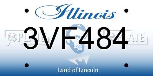 3VF484 Illinois License Plate