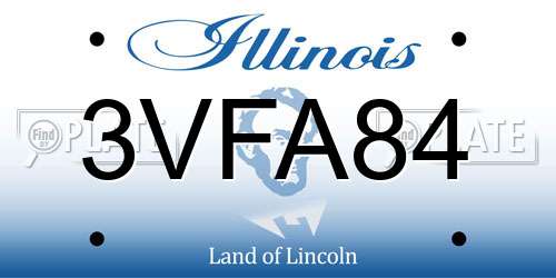 3VFA84 Illinois License Plate