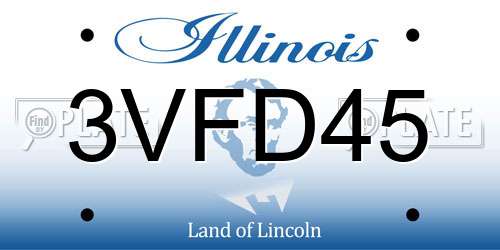 3VFD45 Illinois License Plate