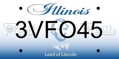 3VFO45 Illinois License Plate