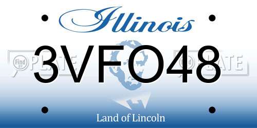 3VFO48 Illinois License Plate