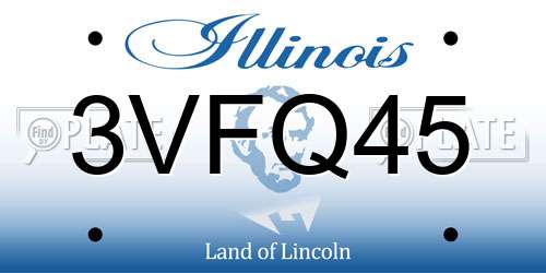 3VFQ45 Illinois License Plate