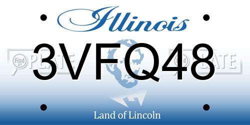 3VFQ48 Illinois License Plate