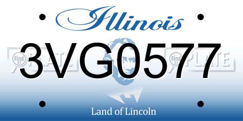 3VG0577 Illinois License Plate