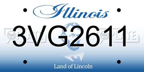 3VG2611 Illinois License Plate