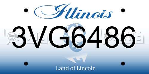 3VG6486 Illinois License Plate