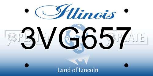 3VG657 Illinois License Plate