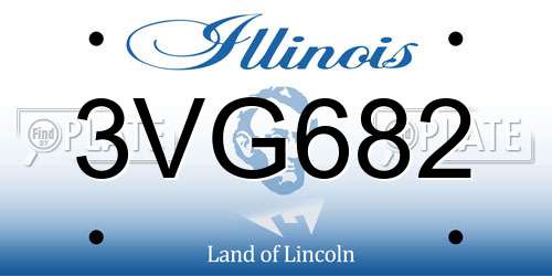 3VG682 Illinois License Plate