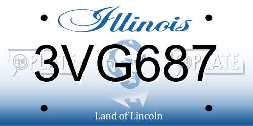 3VG687 Illinois License Plate
