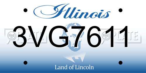 3VG7611 Illinois License Plate