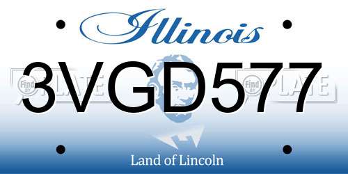 3VGD577 Illinois License Plate