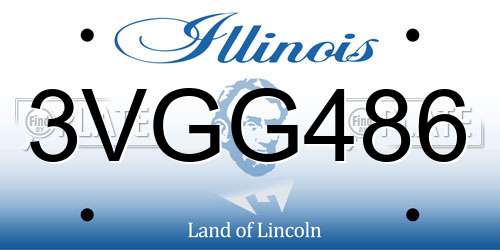 3VGG486 Illinois License Plate