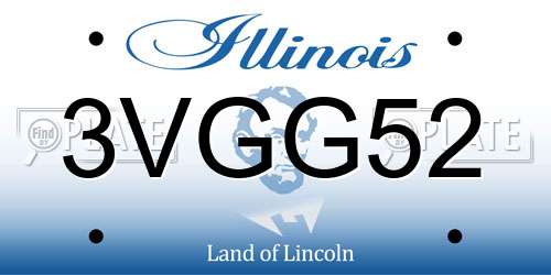 3VGG52 Illinois License Plate