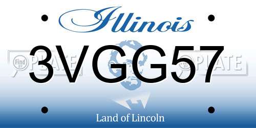 3VGG57 Illinois License Plate
