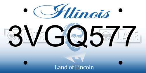3VGQ577 Illinois License Plate