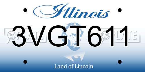 3VGT611 Illinois License Plate
