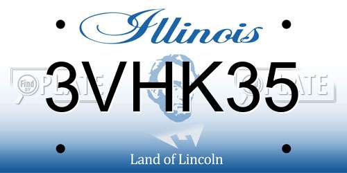 3VHK35 Illinois License Plate