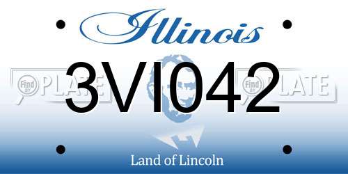 3VI042 Illinois License Plate