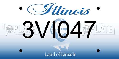3VI047 Illinois License Plate