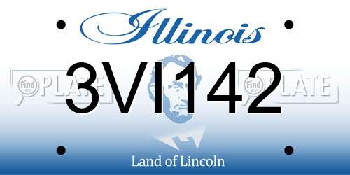 3VI142 Illinois License Plate