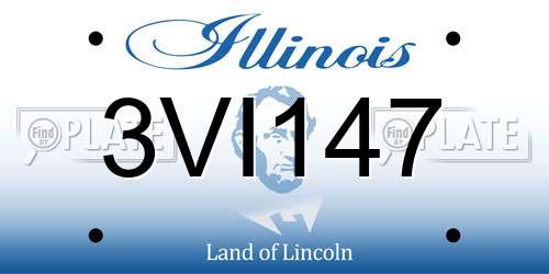 3VI147 Illinois License Plate