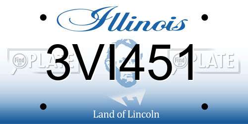 3VI451 Illinois License Plate
