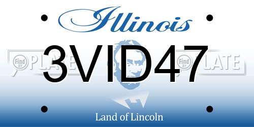 3VID47 Illinois License Plate