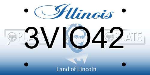 3VIO42 Illinois License Plate
