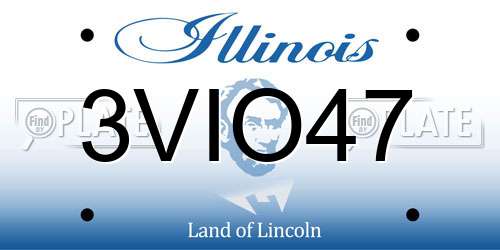 3VIO47 Illinois License Plate
