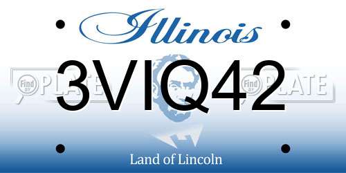3VIQ42 Illinois License Plate