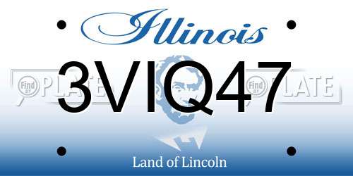 3VIQ47 Illinois License Plate