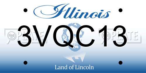 3VQC13 Illinois License Plate