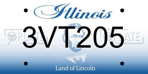 3VT205 Illinois License Plate