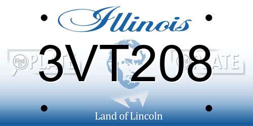 3VT208 Illinois License Plate