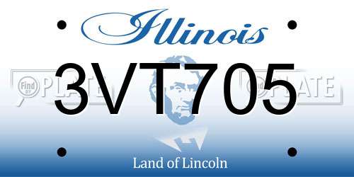 3VT705 Illinois License Plate