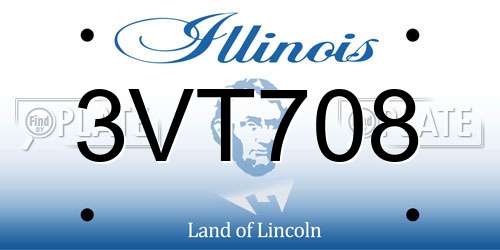 3VT708 Illinois License Plate