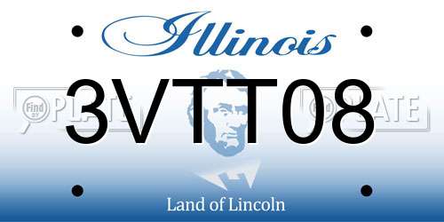 3VTT08 Illinois License Plate
