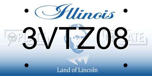 3VTZ08 Illinois License Plate