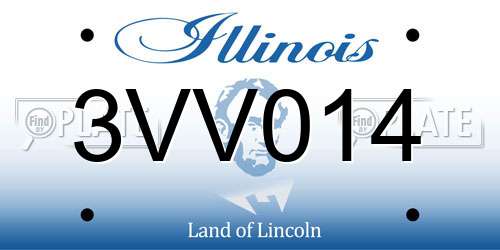 3VV014 Illinois License Plate