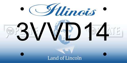 3VVD14 Illinois License Plate