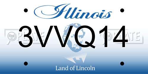 3VVQ14 Illinois License Plate