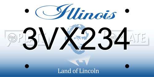 3VX234 Illinois License Plate