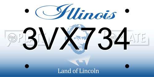 3VX734 Illinois License Plate